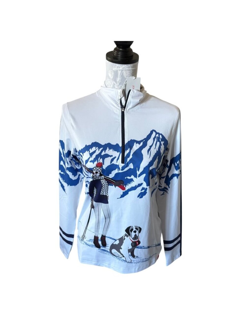 Krimson Klover Base Layer Womens Bernie Blue Ski Top Size Small NWT